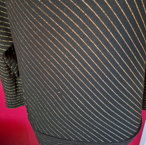 Jennifer Lopez Cowl Neck Sweater Black and Metallic top women's Medium - Picture 7 of 7